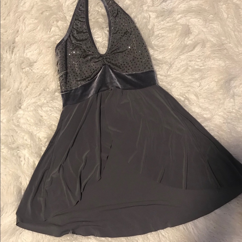 Silver sparkle stretch dress